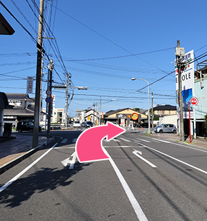 島田方面から当院までの道順４