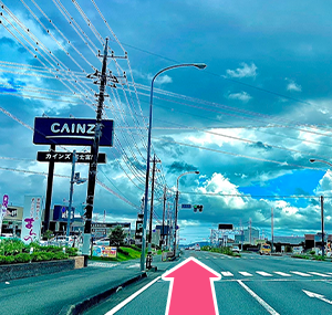 北山IC方面から当院までの道順1