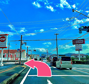 富士宮北高方面から当院までの道順2