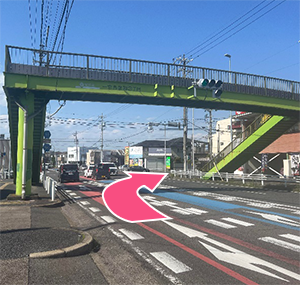 車でお越しの方で当院までの道順３